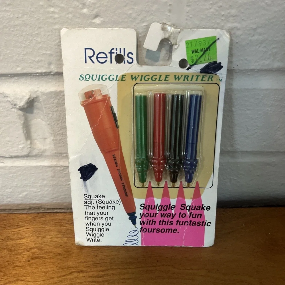 Squiggle Wiggle Writer Refills Pack‎ Of 4 Colors- New In Package Vintage